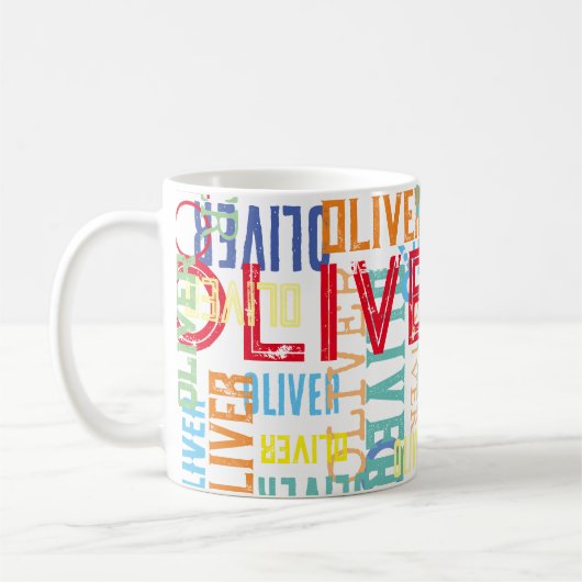 Mug Nom de chevauchement moderne typographique dans le (Gauche)