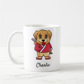 Mug Nom de chien personnalisé | Cute Samurai (Gauche)