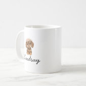 Mug Nom de chiot teckel floral personnalisé (Devant gauche)