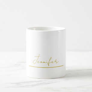 Mug Nom de couleur or professionnel minimaliste modern