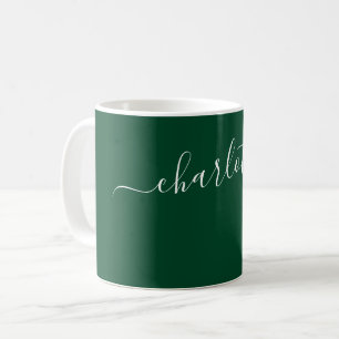 Mug Nom de couleur vert de course britannique élégant