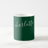 Mug Nom de couleur vert de course britannique élégant (Centre)