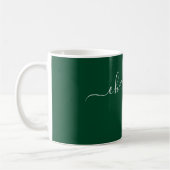 Mug Nom de couleur vert de course britannique élégant (Gauche)