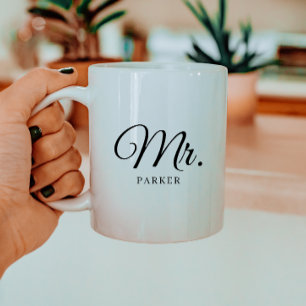 Mug Nom de couple de mariage personnalisé « M. » en sc