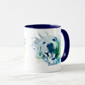 Mug Nom de coutume d'éclaboussure d'aquarelle de (Devant droit)