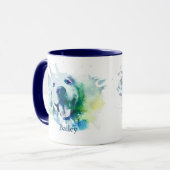 Mug Nom de coutume d'éclaboussure d'aquarelle de (Devant gauche)