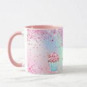 Mug Nom de cupcakes à pâte violet rose vif (Gauche)