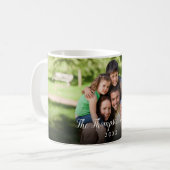 Mug Nom de date de script élégant de photo personnalis (Devant gauche)