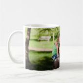 Mug Nom de date de script élégant de photo personnalis (Gauche)