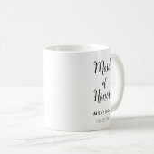 Mug Nom de demoiselle d'honneur et date de mariage  (Devant droit)