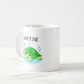 Mug Nom de dessin personnalisé de la tortue mûre (Devant gauche)