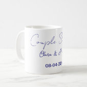 Mug nom de douche de couple date violet tendance simpl (Devant gauche)