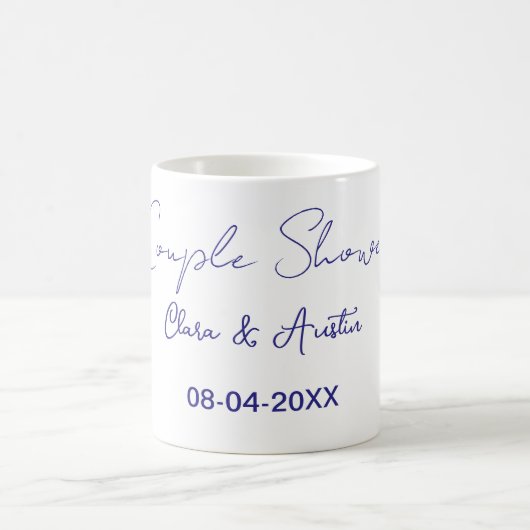 Mug nom de douche de couple date violet tendance simpl (Centre)