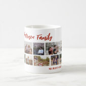 Mug Nom de famille 10 photo collage Joyeux Noël (Centre)