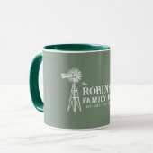 Mug Nom de famille Agritourisme Rustique Windmill Sage (Devant gauche)