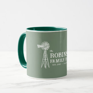 Mug Nom de famille Agritourisme Rustique Windmill Sage