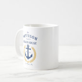 Mug Nom de famille Beach House Ancre Gold Style Laurel (Devant gauche)