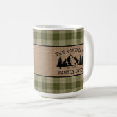 Mug Nom de famille Cabine Arbres Sage Plaid Burlap Lar (Devant droit)