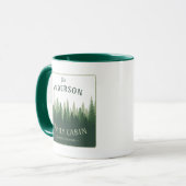 Mug Nom de famille Cabine Emplacement Pine Tree Forest (Devant gauche)