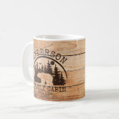 Mug Nom de famille Cabine en bois Personnalisé Rustiqu (Devant gauche)