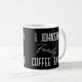 Mug Nom de famille Café noir et blanc (Devant droit)