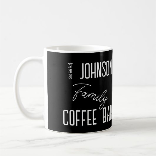 Mug Nom de famille Café noir et blanc (Gauche)