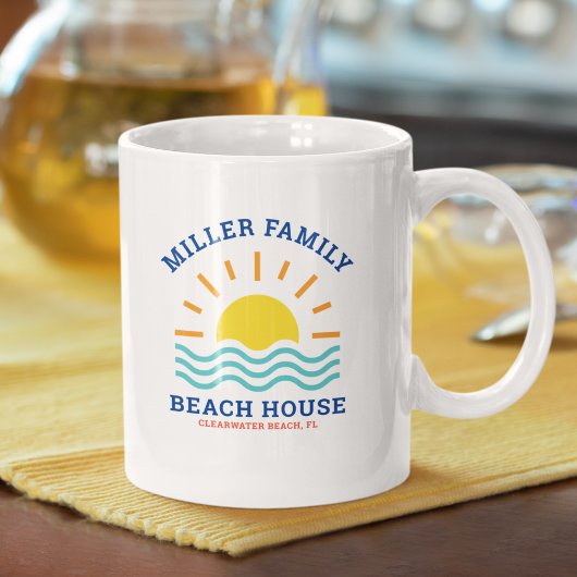 Mug Nom de famille correspondant Summer Sunset Beach H