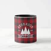 Mug Nom de famille du cabine Red Buffalo Plaid (Centre)