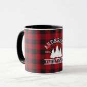 Mug Nom de famille du cabine Red Buffalo Plaid (Devant gauche)