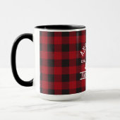 Mug Nom de famille du cabine Red Buffalo Plaid Large (Gauche)