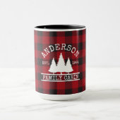 Mug Nom de famille du cabine Red Buffalo Plaid Large (Centre)