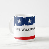 Mug Nom de famille du drapeau américain (Devant gauche)