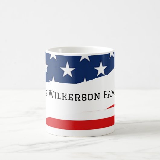 Mug Nom de famille du drapeau américain (Centre)