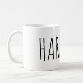 Mug Nom de famille, effet marqueur noir et blanc (Gauche)