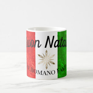 Mug Nom de famille italien Buon Natale Drapeau Noël
