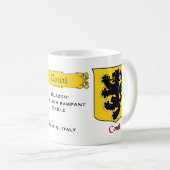 Mug Nom de famille italien Conti Heraldic Shield et Bl (Devant droit)