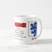 Mug Nom de famille italien Ferrari Heraldic Shield et  (Devant droit)