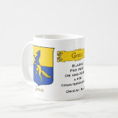 Mug Nom de famille italien Greco Heraldic Shield et Bl (Devant gauche)