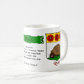 Mug Nom de famille italien Ricci Heraldic Shield et Bl (Devant droit)