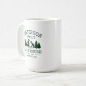 Mug Nom de famille Lake House Forest Green Trees Large (Devant gauche)