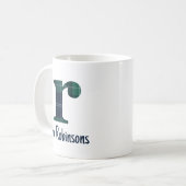 Mug Nom de famille Lettre minuscule ou initiale (Devant gauche)
