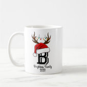 Mug Nom de famille monogramme Noël du Père Noël (Gauche)