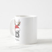 Mug Nom de famille monogramme Noël du Père Noël (Devant gauche)