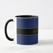Mug Nom de famille ou nom commercial Marine Blue & Gol (Gauche)