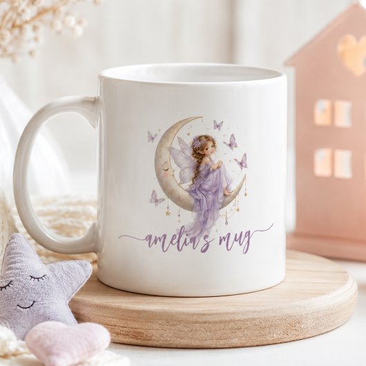 Mug Nom de fée de la lune personnalisé | Papillon lava
