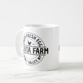 Mug Nom de ferme personnalisé moderne Commerce d'oeufs (Devant gauche)