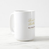 Mug Nom de fête de bachelorette Boots & Bubble jaune o (Devant gauche)