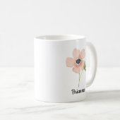 Mug Nom de fleur aquarelle rose (Devant droit)