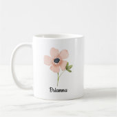 Mug Nom de fleur aquarelle rose (Gauche)
