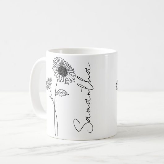 Mug Nom de fleur d'astér en septembre de naissance en  (Devant gauche)